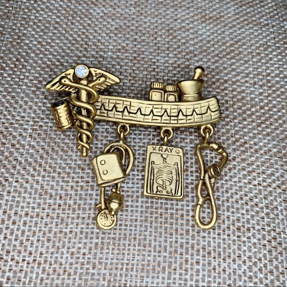 Vintage Jewelry - Vintage Danecraft Brooch Doctor/Physician/Pharma